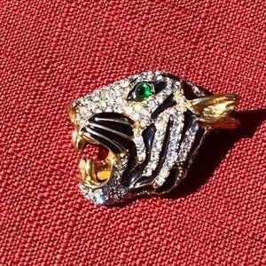 Rare KENNETH JAY LANE Vintage Tiger Face Pin